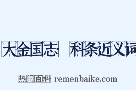 大金国志·科条近义词是什么意思的图片